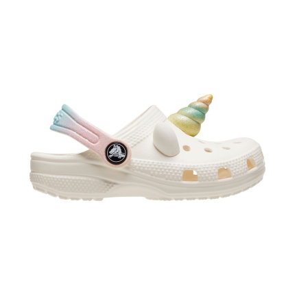 Crocs™ Laste Classic I AM Rainbow Unicorn Clog Chalk